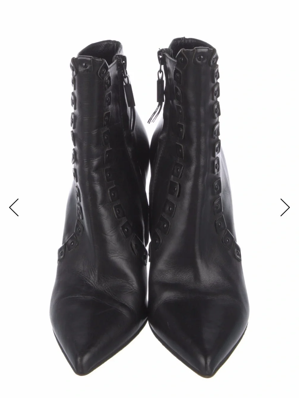 Burberry Black Pointed-Toe Studded Ankle Booties